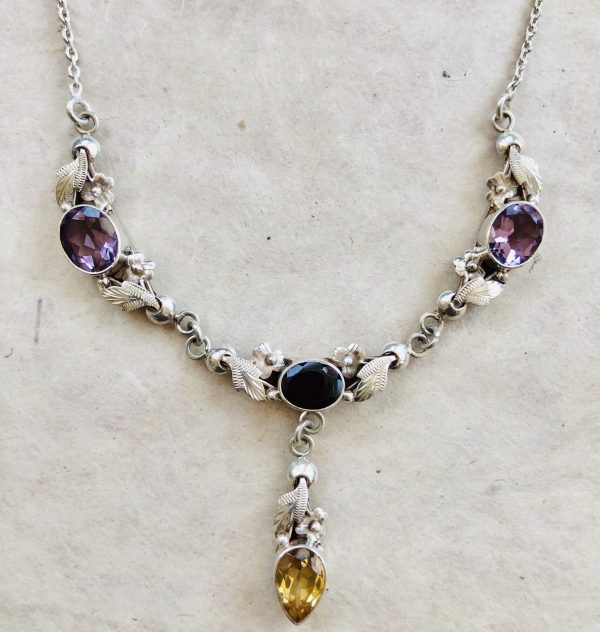 Amethyst, Garnet, Citrine Necklace