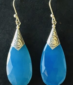 Sterling Silver & Faceted Blue Chalcedony