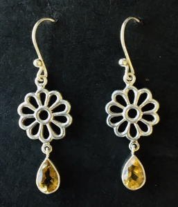 Sterling Silver & Citrine Earrings