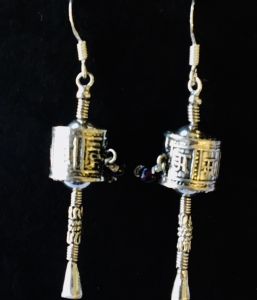 Sterling Silver Prayer Wheels Earrings