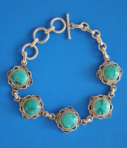 Sterling Silver with Turquoise-Bracelet