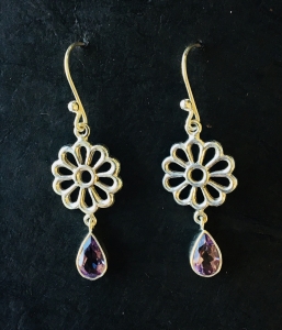 Sterling Silver & Amethyst Earrings