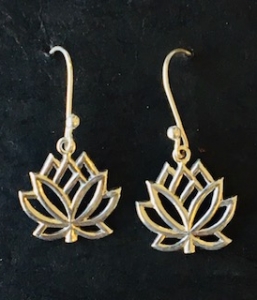 Sterling Silver Lotus Earrings