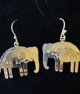Sterling Silver Elephants Earrings